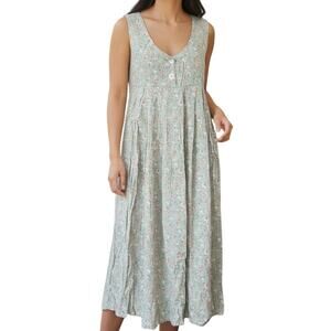 Vintage Express Green White Dress Womens Sz XS Pastel Cottage Parisian Feminine